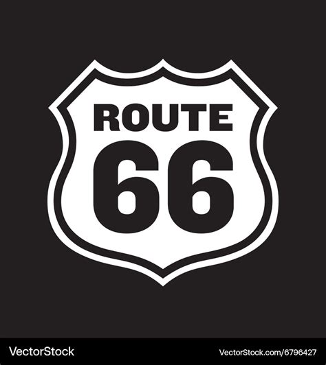 Route 66 road sign Royalty Free Vector Image - VectorStock