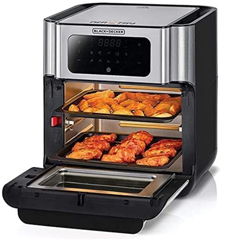 Black + Decker Air Fryer Oven Convection , 12 Liters, Silver - AOF100 ...