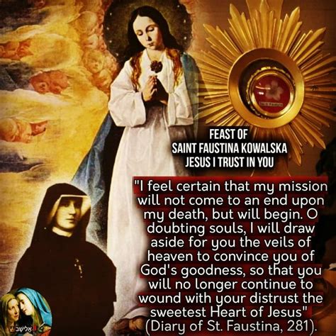 FEAST OF SAINT FAUSTINA | St faustina diary, St faustina, St faustina ...