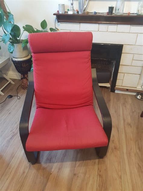 Ikea Poang Chair - Red Cushion, Black Frame | in Lambeth, London | Gumtree