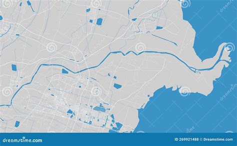 Yellow River Map, Huang he, Dongying City, China. Watercourse, Water ...