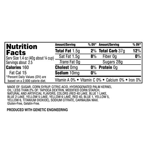 Sour Skittles Nutrition Label | Besto Blog