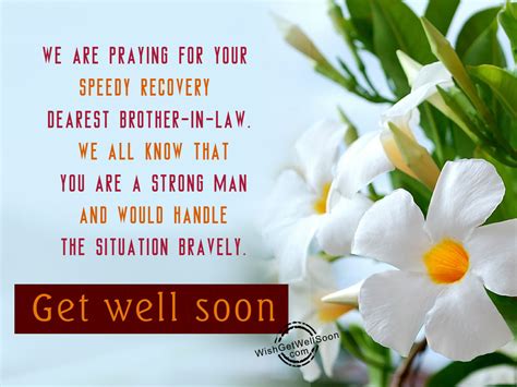 We are praying for your speedy recovery