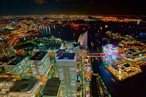 Night View from the Yokohama Landmark Tower Stock Photo - Image of ...