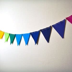 Bunting Flags Rainbow of Colors Eco Felt Pennants - Etsy