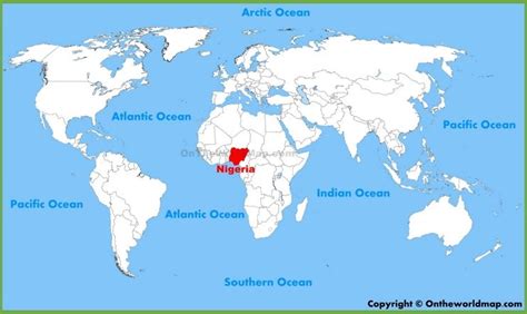 Nigeria location on the World Map | Asia map, Location map, World map