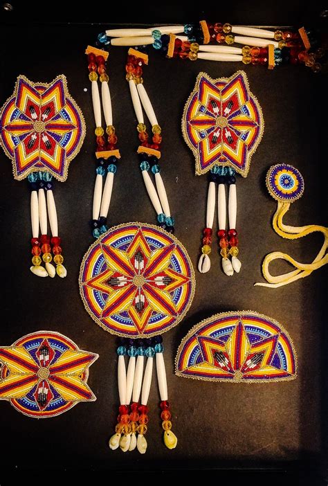 Native beadwork set for Women's Southern Traditional Regalia. #CaliCreations. | Native american ...