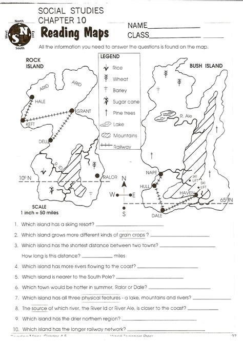 Free Map Skills Worksheets For 2nd Grade