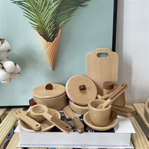 Wood Pots Pans Toys-wooden Kitchen Set Toy wooden Play - Etsy