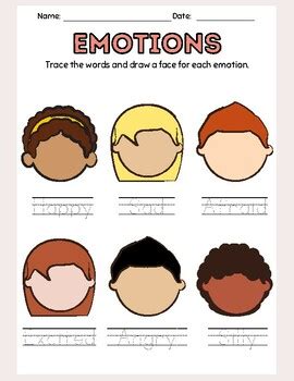 Emotions Activity Worksheet: Identifying Emotions by Sandra Hudson