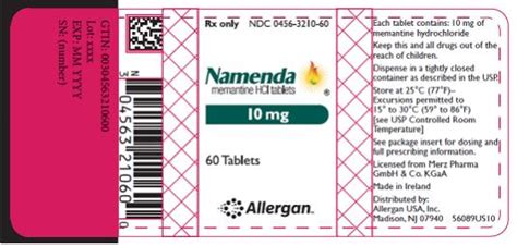 DailyMed - NAMENDA- memantine hydrochloride tablet NAMENDA- memantine ...