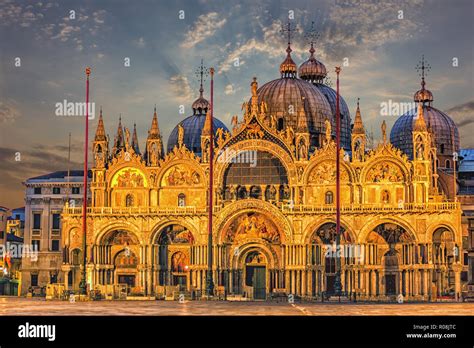 The Patriarchal Cathedral Basilica of Saint Mark in Venice, Italy Stock ...