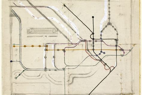 Harry Beck's tube map sketch. Photo: Victoria & Albert Museum © TfL ...