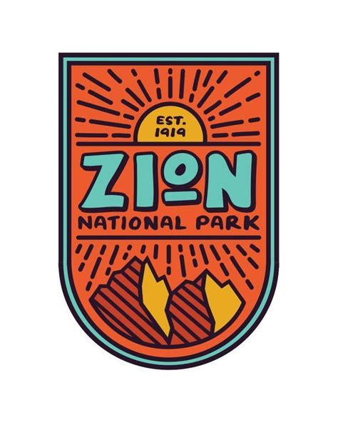 Zion National Park | Sticker | Parking design, Badge design, Sticker design