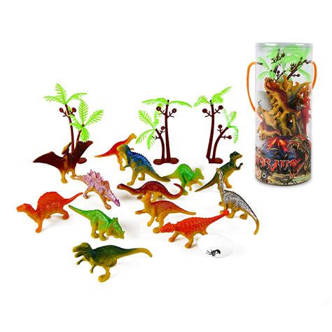 Mini Dinosaur Toy Set (35 Piece), Plastic Assorted Dinosaur Figures as ...