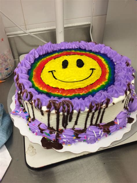 Happy Face Rainbow Cake | Rainbow cake, Cake, Desserts