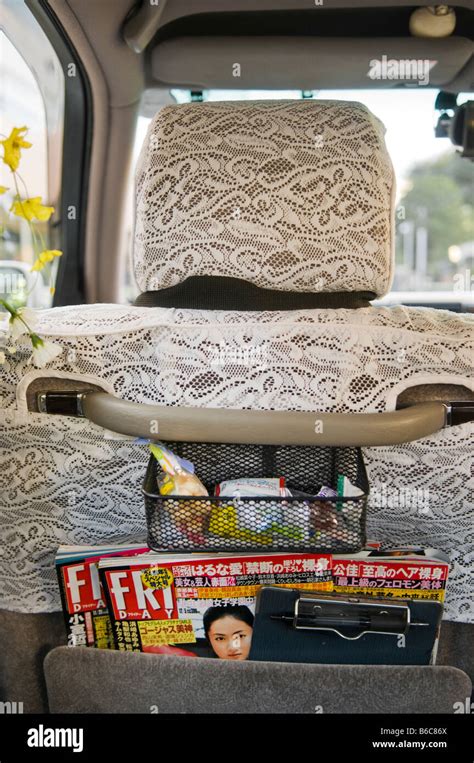 Taxi interior in Tokyo Japan Stock Photo - Alamy