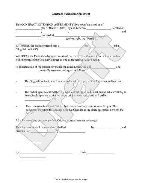 Free Contract Extension Agreement | Free to Print, Save & Download ...