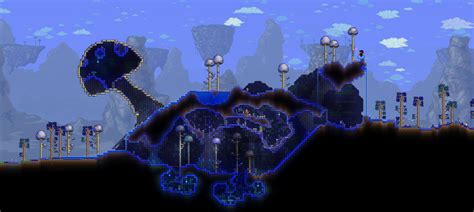 My pre-hardmode mushroom biome! : Terraria