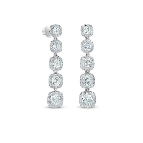 Aura Five Cushion-Cut Diamond Earrings | De Beers US