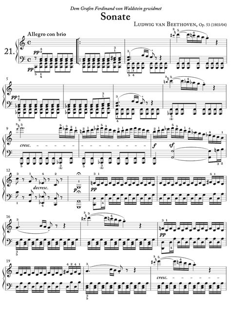 Piano Sonata No. 21 in C major, Op. 53 “Waldstein” - Notation Central