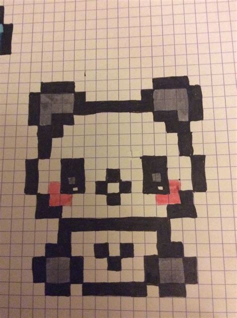 pixel art grid cute panda Pixel panda pattern bead patterns beads hama ...