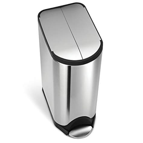 simplehuman 30 Liter/8 Gallon Stainless Steel Butterfly Lid Kitchen Step Trash Can, Brushed ...