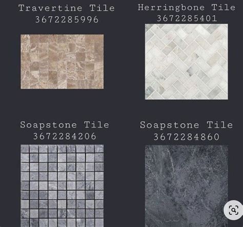 Bloxburg Tile Codes | House decals, House design photos, Vintage bedroom styles