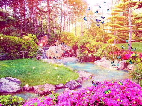 Enchanted Spring Garden Background Instant Download | Etsy