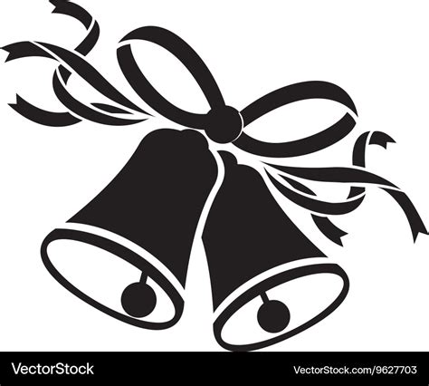 Wedding bells black Royalty Free Vector Image - VectorStock