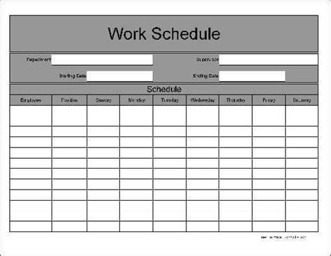 work-schedule-template-245 | Schedule templates, Work schedule, Schedule template