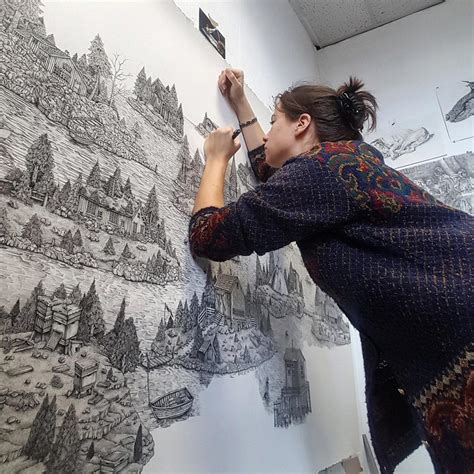 Artist Meticulously Creates Pen and Ink Drawings of Dreamy Landscapes