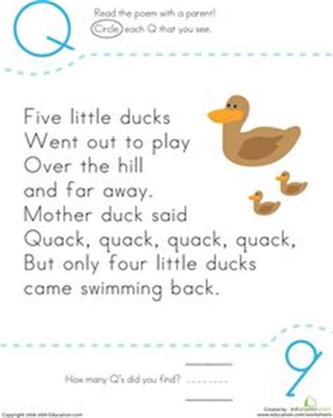 Five Little Ducks | Education.com...to go with Make Way for Ducklings ...