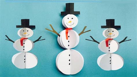 DIY Paper Snowman Craft, Easy Snowman Making Ideas by Hacksland