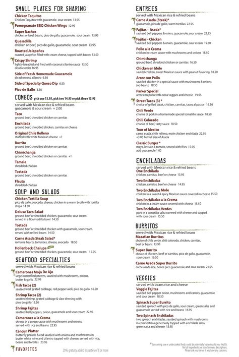 Menu at Mazatlan Restaurant, Enumclaw