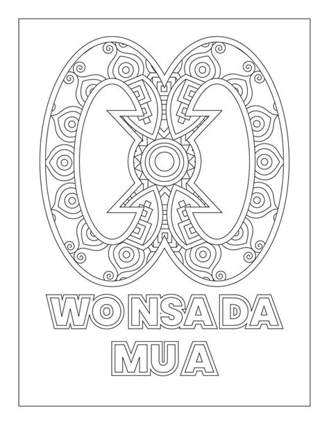 Download African Adinkra Symbols Coloring Page Wo Nsa Da Mu A for free | Adinkra symbols ...