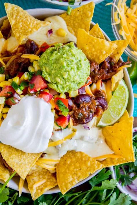 Ultimate Chili Nachos with Queso and Guacamole - The Food Charlatan