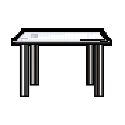 interior glass table game pixel art vector illustration 23875155 Vector ...