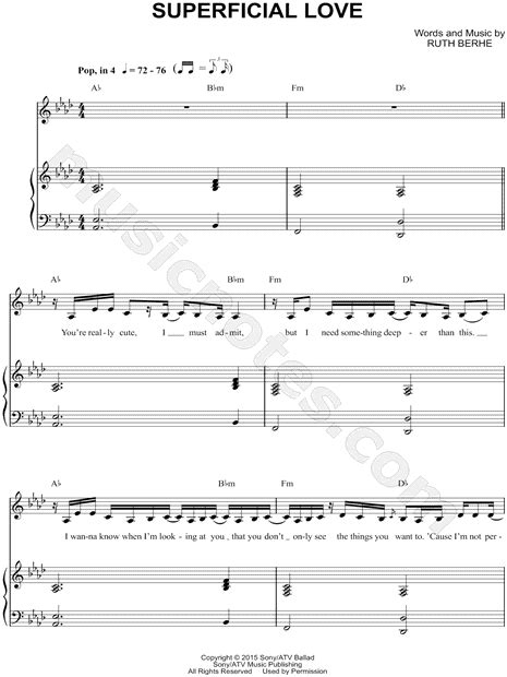 Ruth B "Superficial Love" Sheet Music in Ab Major (transposable ...