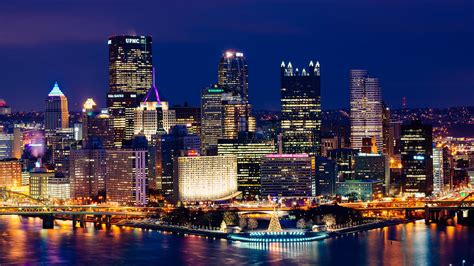 Pittsburgh Night Skyline Photograph by Paul Scolieri