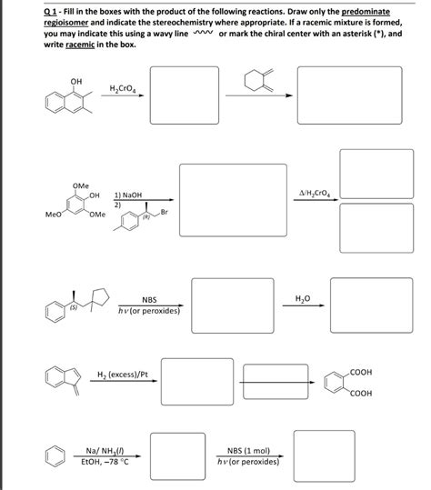 Solved Q 1 - Fill in the boxes with the product of the | Chegg.com