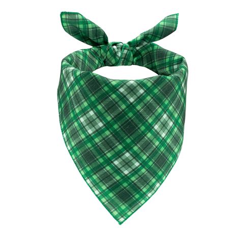 Green Plaid Dog Bandana | St. Patrick's Day Christmas Dog Bandana – Canine Compassion Bandanas