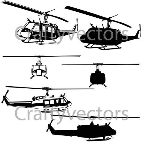 Huey Helicopter Silhouette