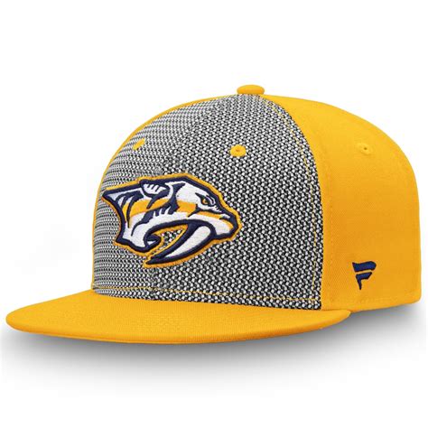 Nashville Predators Fanatics Branded Versalux Fitted Hat - Gray/Gold