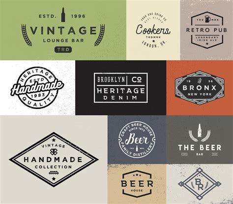 Vol.1 | Vintage Logo Templates (24114) | Logos | Design Bundles in 2021 | Vintage logo, Logo ...