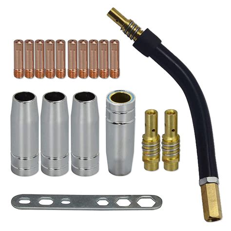 MIG WELDING TIPS 0.9/1.0MM x 6MM FOR MB15 EURO TORCH + CONICAL NOZZLE ...