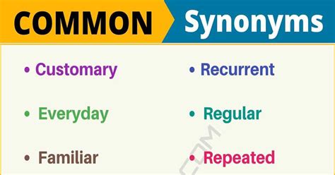 Common Synonym: List Of 100+ Synonyms For Common With Examples - 7 E S L