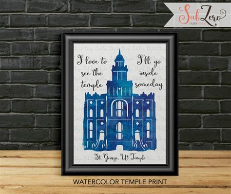 LDS Temple Print St. George Utah Temple Watercolor Temple - Etsy