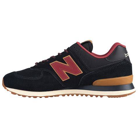 New Balance Leather 574 Classic Running Shoes in Black for Men - Lyst