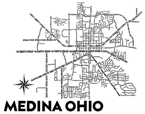 Medina Ohio Map Print – Whereabouts Shop